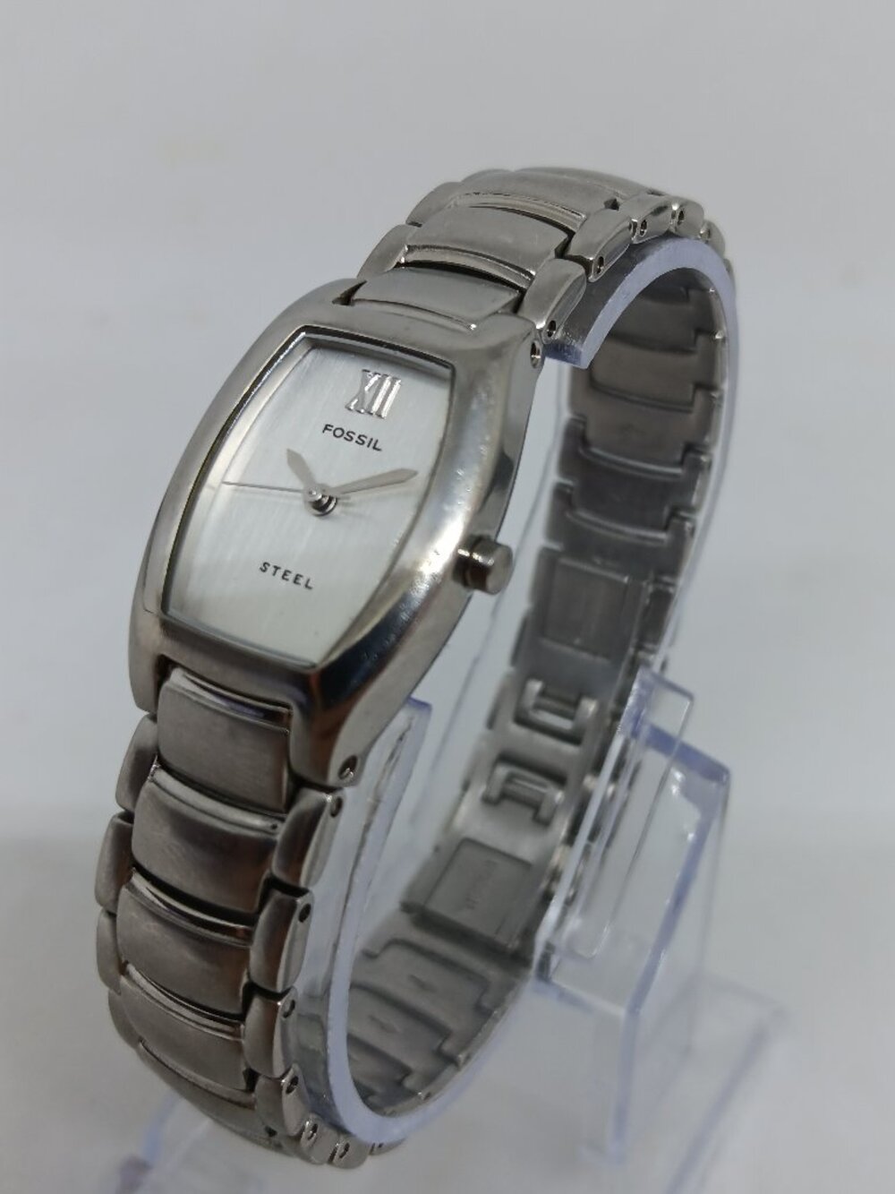 VINTAGE 2000s Fossil FS-2735 Women's 20 x 29mm Stainless Steel Tonneau Watch